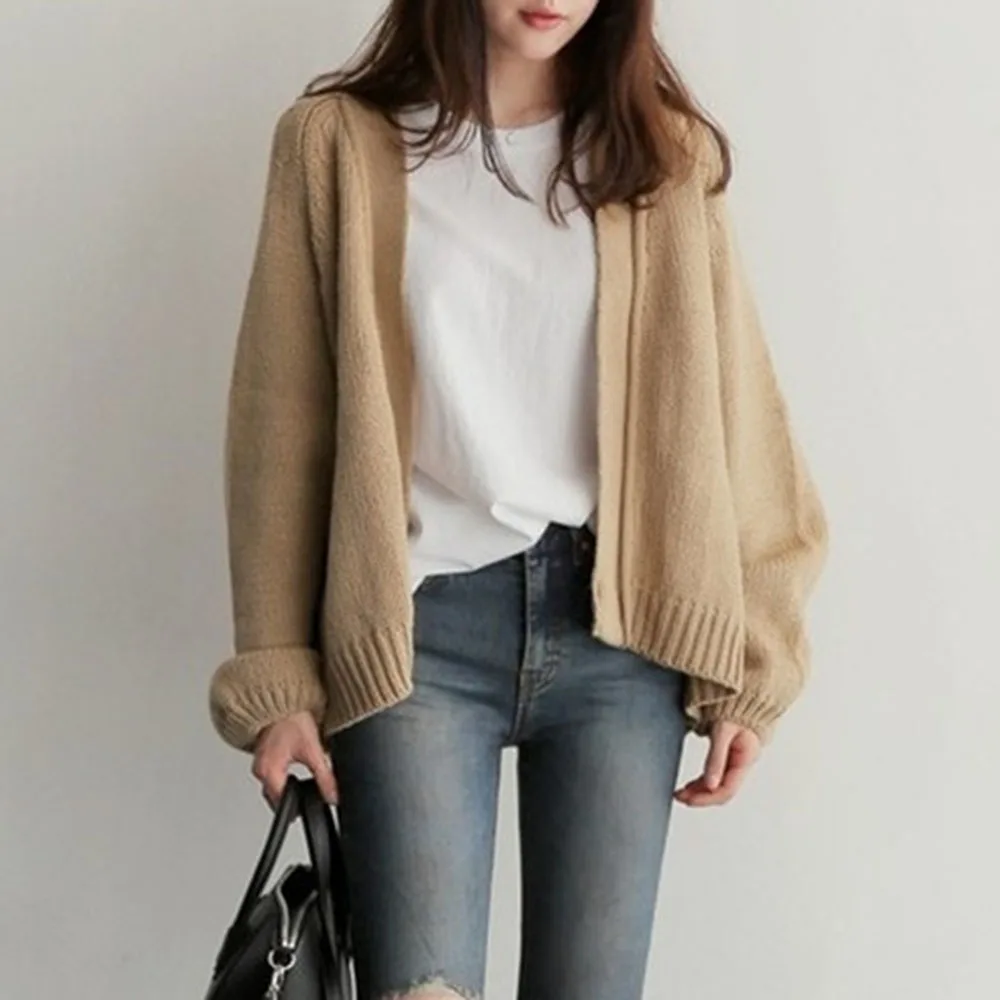 

Japanese Brown Cardigan Women Sweater Winter Spring 2021 Fashion Knitted Sweaters Female Outwear Casual Tops Solid Color