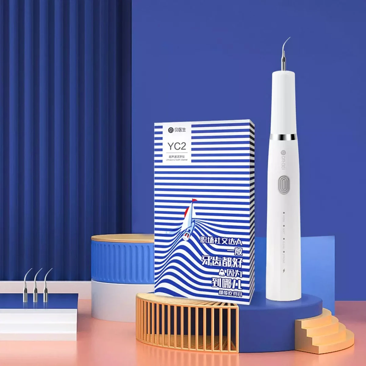 

Doctor Bei Ultrasound Dental Scaler YC2 IPX7 Portable Electric Dental Scaler Cleaning Stone Tooth Cleaner 3Mode Machine for home