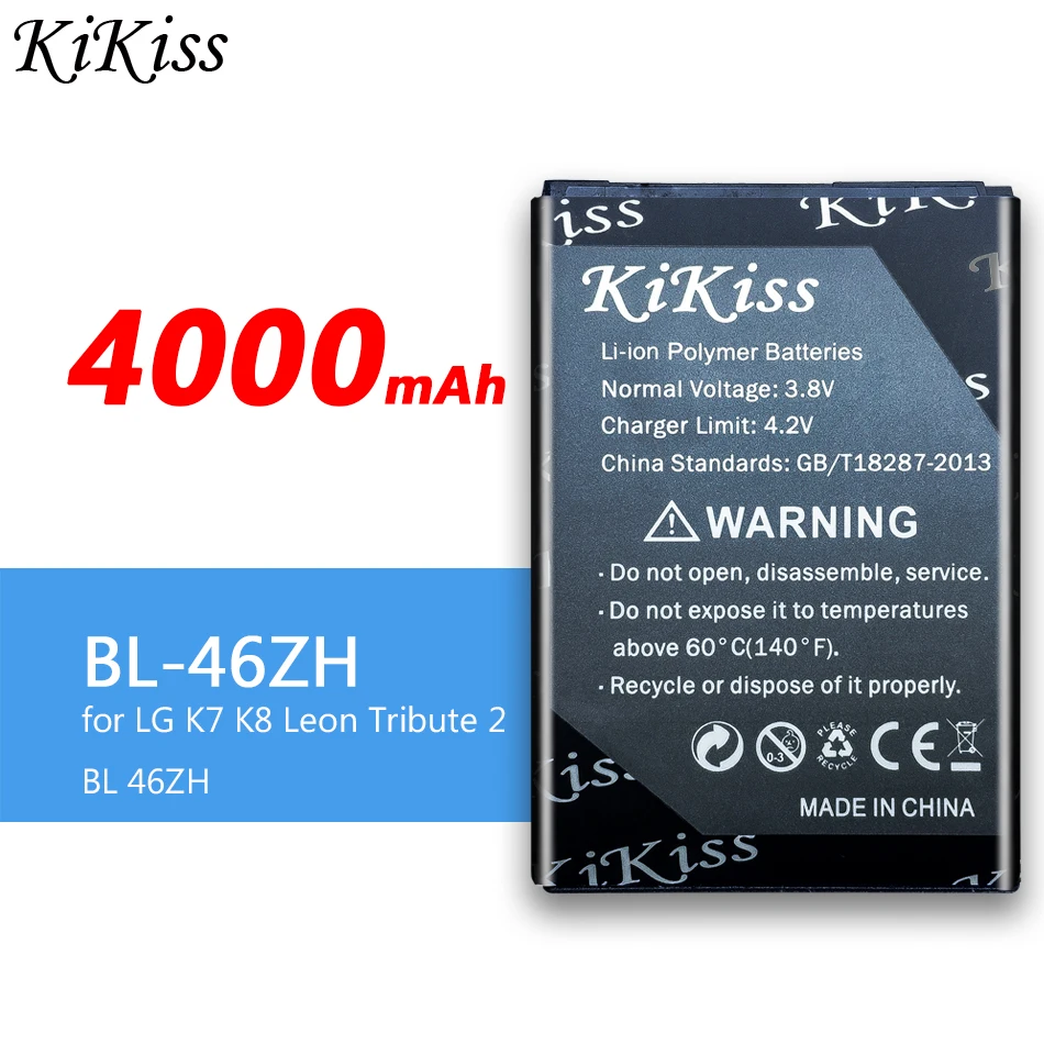Оригинальный KiKiss Батарея BL 46ZH для LG AS330 K332 K350N K371 K373 K7 K8 K8V K89 LS675 M1 M1V MS330 US375 X210