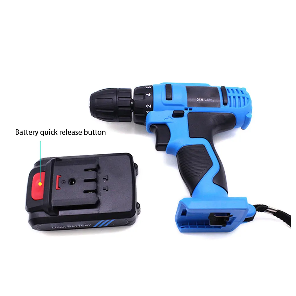 

Electric Drill Driver Rechargeable Wireless Mini Cordless 21V Drill Multifunctional Power Driver Screwdriver For Home Tool