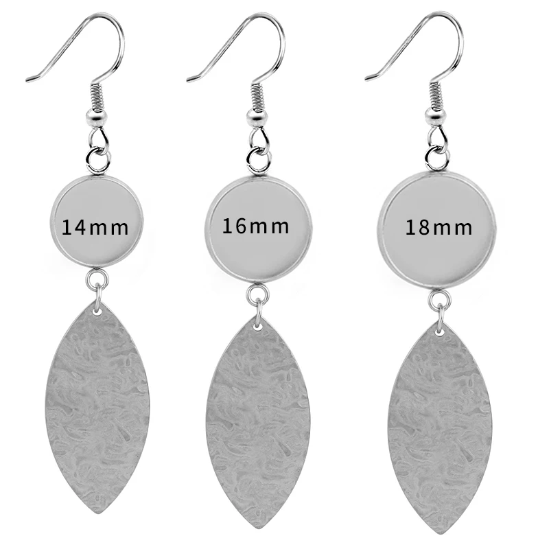 6 шт нержавеющая сталь серьги крюк Кабошон Установка Пустой Базы подходит для 10 12