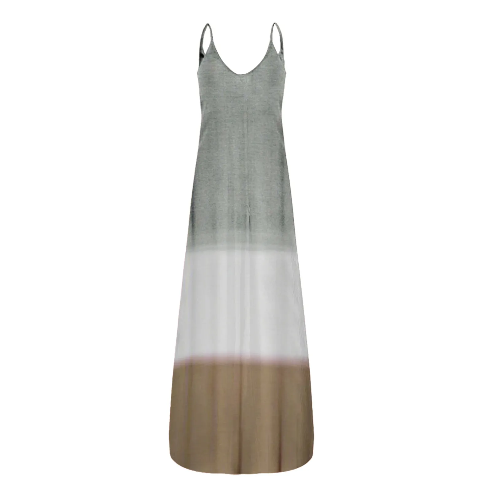 

Women's Spaghetti Strap Dress Summer Casual Sleeveless O-Neck Print Maxi Dress Fashion Ladies Loose Dresses Vestidos#35