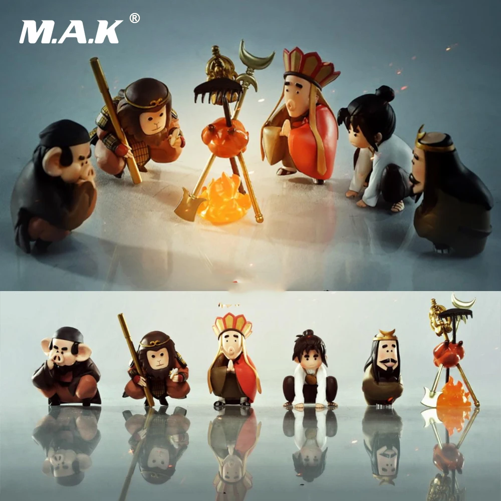 

6 шт./партия фигурки A Chinese She Hui Dun глухая коробка Tang Seng Дрифтинг Чжу бацзе Обезьяна Король