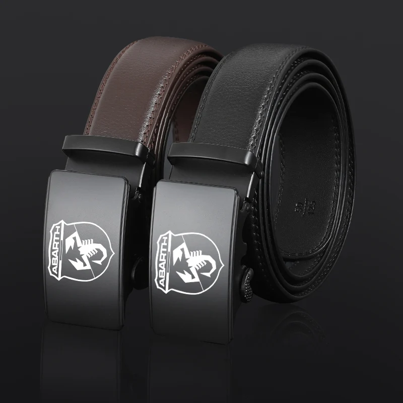 Мужские ремни с металлической автоматической пряжкой кожаные высокого качества