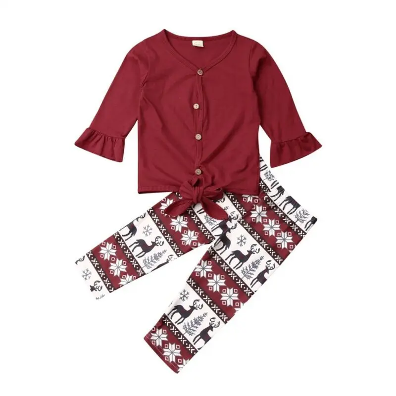 От 1 до 4 лет детская одежда из 2 предметов комплект для девочек красная с рукавами