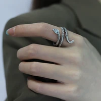 european new retro punk exaggerated spirit snake animal ring fashion personality stereoscopic opening adjustable ring jewelry
