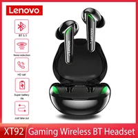lenovo xt92 bluetooth 5 1headphones tws gaming earphone hifi stereo wireless earbuds low latency touch control headset with mic