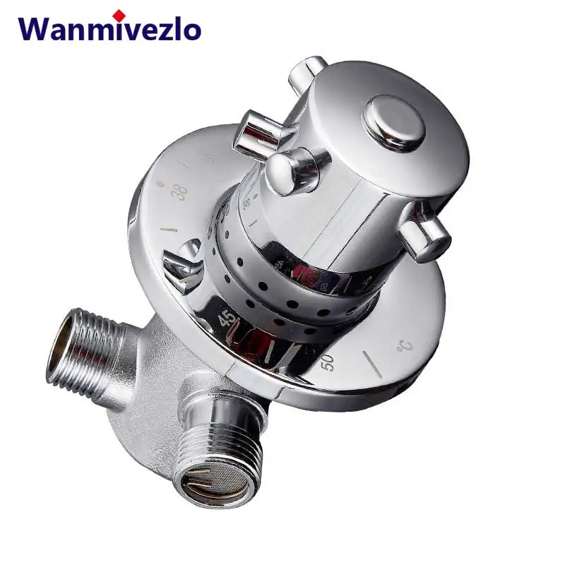 Термостатический латунный клапан смесителя хромированный картридж с контролем