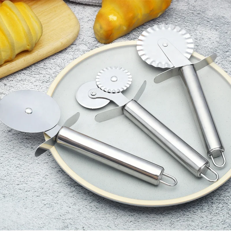 

1Pcs Stainless Steel Pizza Single/Double Wheel Cutter Diameter 6.5CM Household Pizza Knife Cake Tools Use for Waffle Cookies