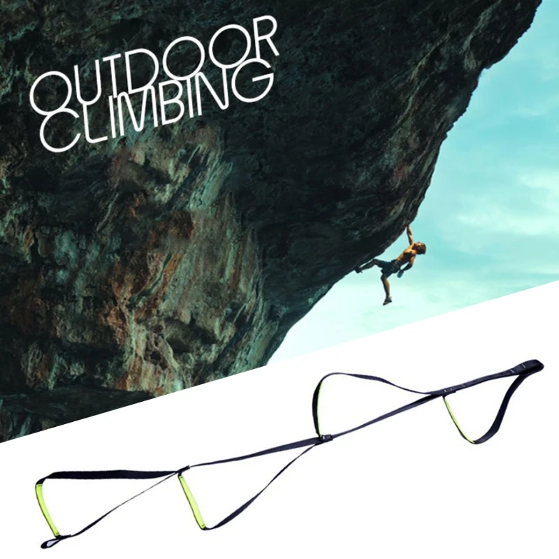 

K1KA Strong Polyester Webbing Ladder 4-step Rope Ladder Swing with Carabiners Outdoor Tree Climbing Rescue Work School Escape