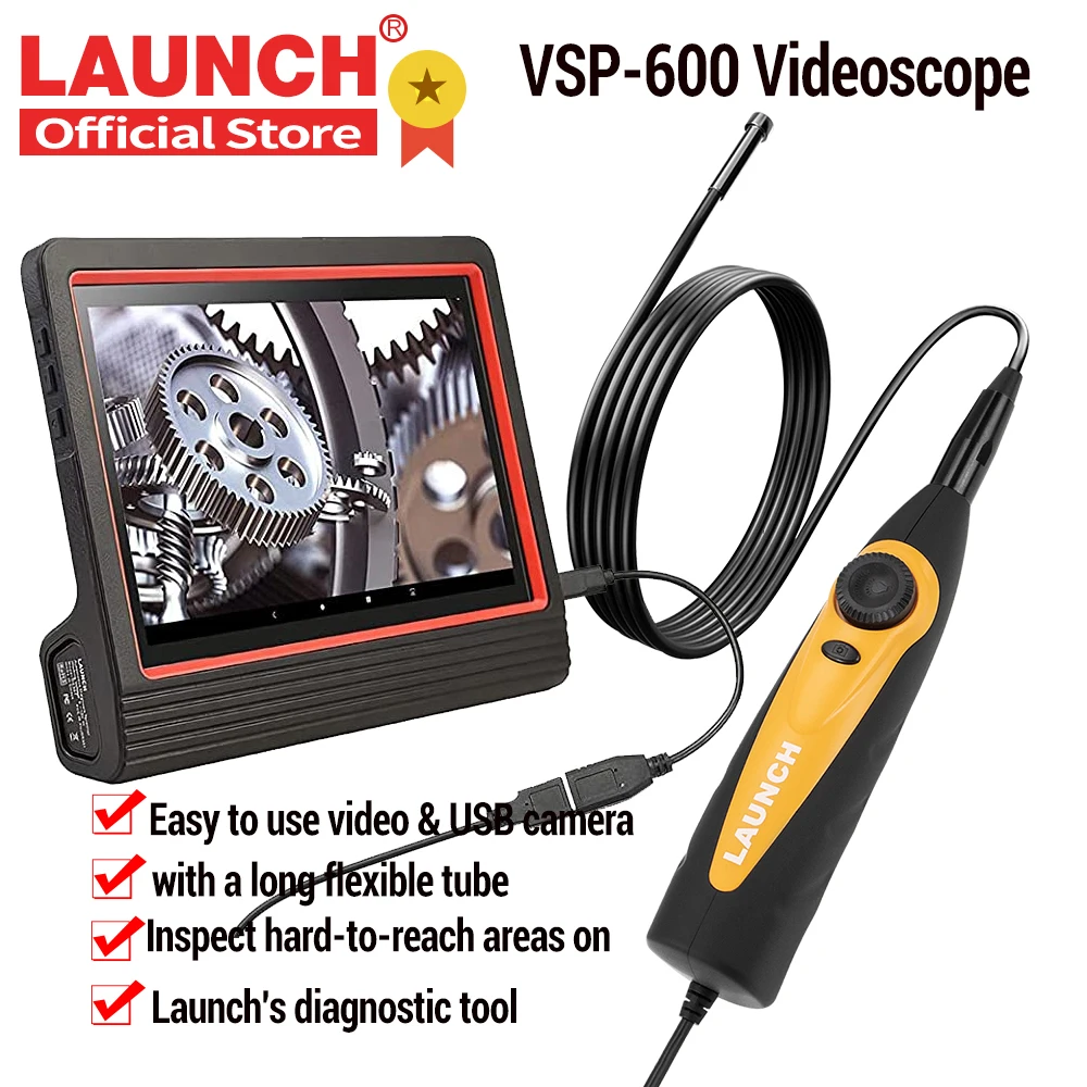 Видеоскоп LAUNCH X431 VSP600, HD IP67, 2 м, 6 Регулируемых светодиодных фонарей - изображение