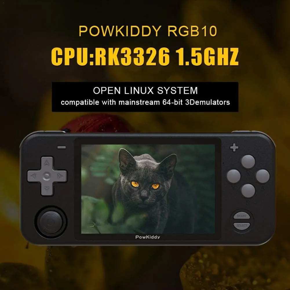 

RGB10 Retro RK3326 Quad-core 1.5Ghz Processor 128G Handheld Game Console 480*320PX 3.5" Full-View IPS Screen Open Source 2800mAh