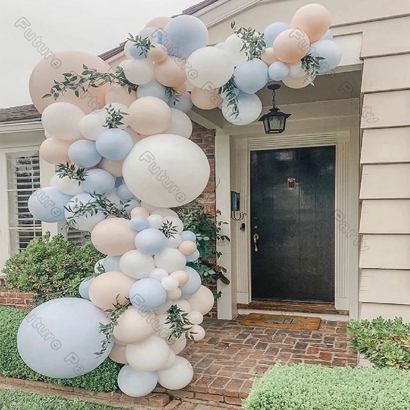 

Balloons Garland Kit 108pcs Macaron Blue Cream Peach White Balloon Arch Baby Shower Birthday Party Wedding Gender Reveal Decor