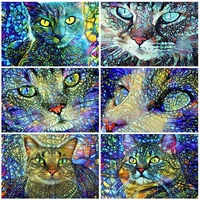 5d diy diamond painting sale cat full square diamond embroidery animal mosaic cross stitch kit home decoration