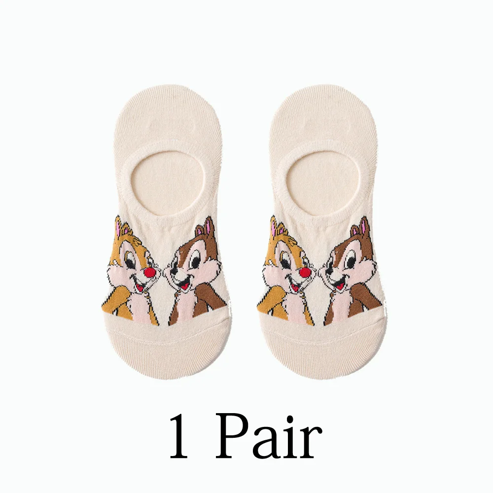 one pair 7 Для женщин носки в Корейском стиле летнее платье с милыми животными, Носки с рисунком медведя из мультика Мышь заниженные носки тонкие милые невидимые силиконовые Нескользящие носки-башмачки дропшиппинг - Цвет: one pair 7