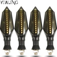 2019 newest universal flowing water flicker led motorcycle turn signal indicators blinkers flexible bendable amber light lamp
