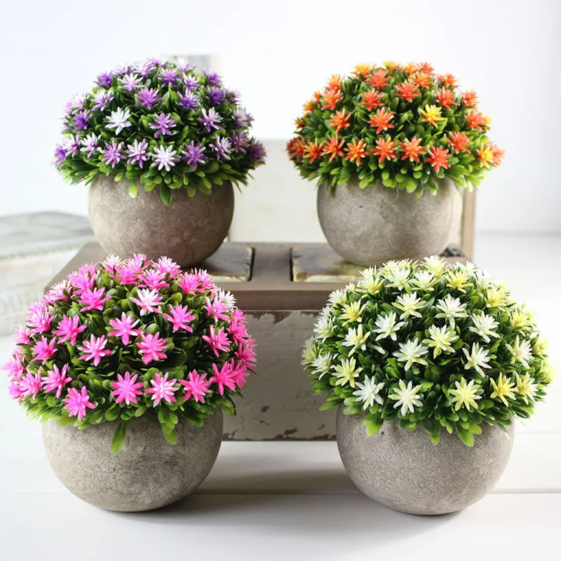 Искусственные мини растения пластиковые топиарные кустарники поддельные для