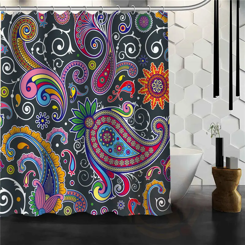 

Latest Hot Creative Paisley Shower Curtain Pattern Personalized Custom Bath Curtain Fabric Polyester beautiful H0308@70