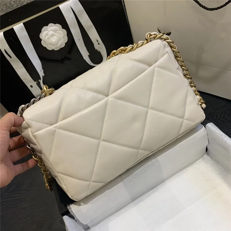 

2021 New Lid Bag Large Diamond Bag Handbag Lid Chain Bag Wild Large Capacity Shoulder Chain Diagonal Cross Sheepskin Pouch Women