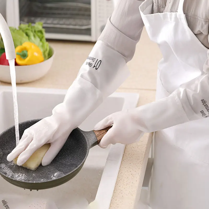 

1pc Rubber Waterproof Dishwashing Glove Kitchen Accessories Durable Housework Cleaning Nitrile Gloves Tools Bulk Items Wholesale