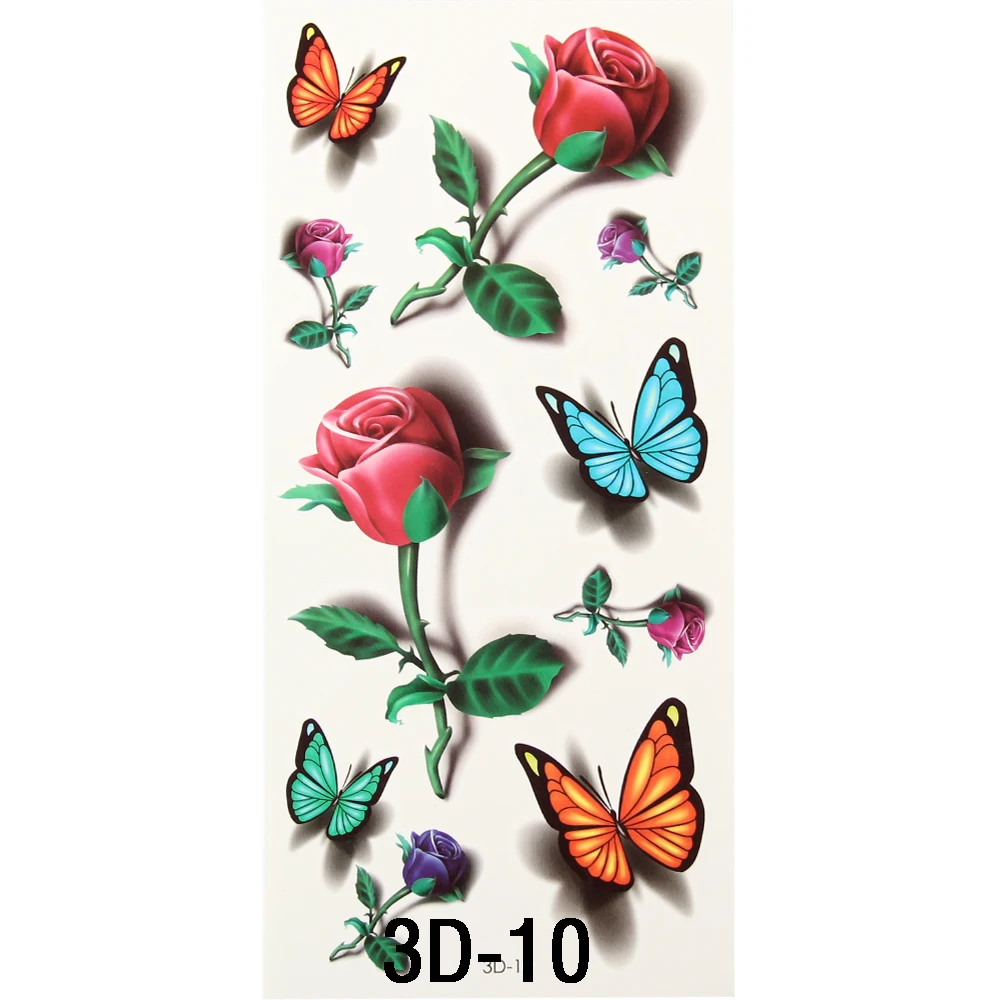 Водостойкие Временные татуировки 3D для женщин и девочек рукав боди-арта наклейки