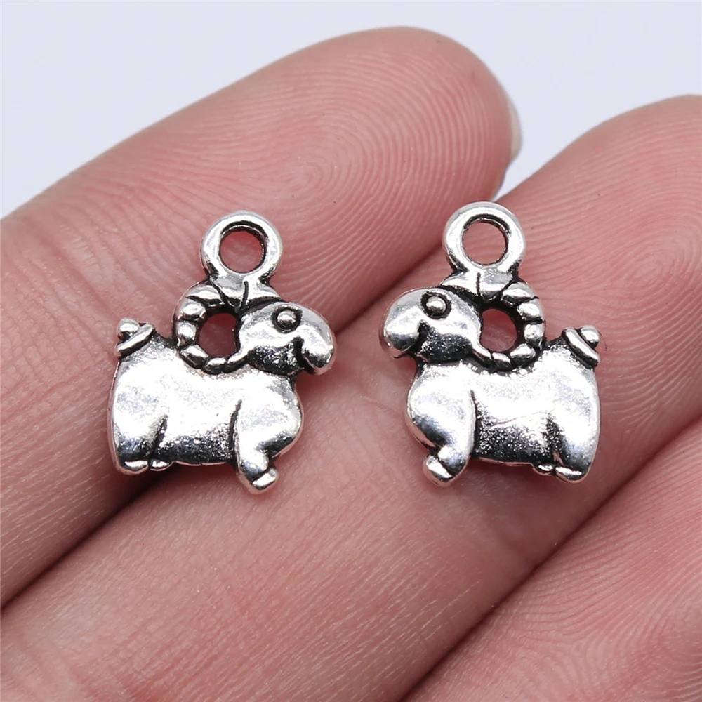 

WYSIWYG 10pcs 11x14mm Sheep Pendant Charms Antique Silver Color For Jewelry Making Zinc Alloy Jewelry Findings