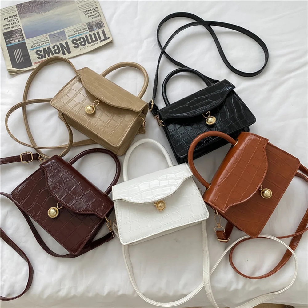 

Popular Simple Female Daily Bag PU Alligator Pattern Shoulder Messenger Bag Ladies Luxury Top-handle Tote Purse