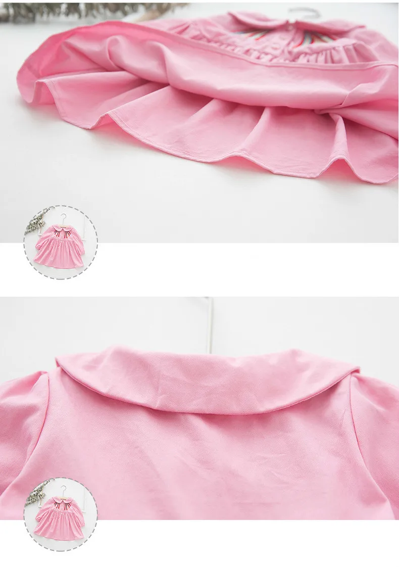 2019 новое осеннее платье из 100% хлопка с вышивкой для маленьких девочек вечерние