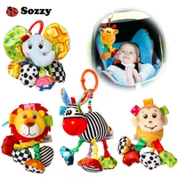 sozzy baby soft plush stuffed animal pull shake vibrate rattle stroller crib mobile hanging funny bebe toys for newborn children