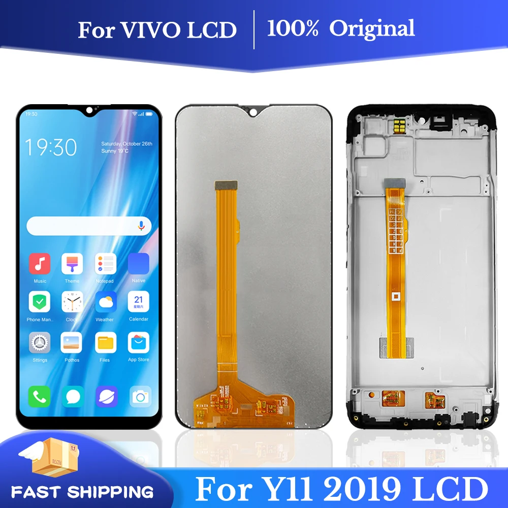Оригинальный сенсорный экран 6 35 дюйма для Vivo Y11 2019 (1906) дигитайзер в сборе lcds |