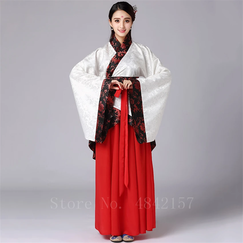 Элегантное женское китайское платье ханьфу традиционный цветочный принт