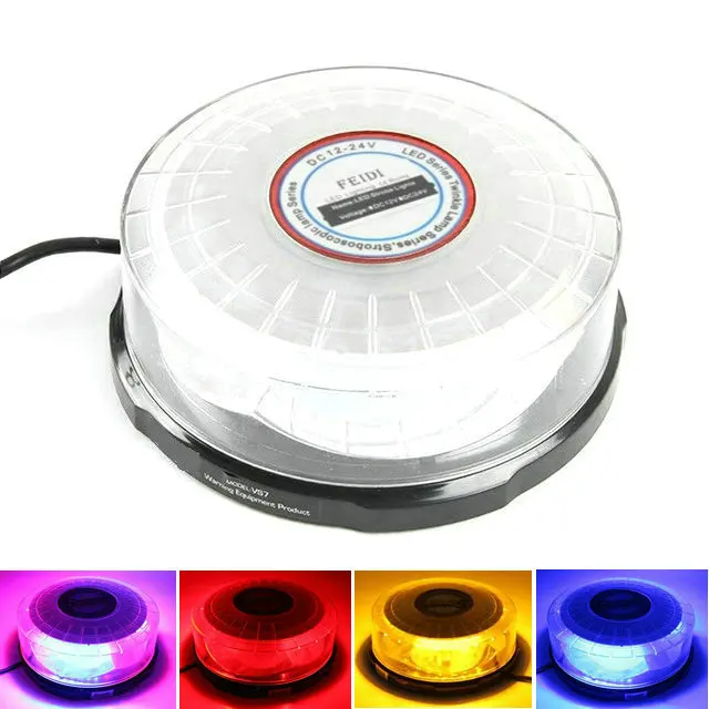 

Magnetic Mounted 12V-24V 72W Car Auto LED Beacon Round Emergency Recovery Flashing Warning Strobe Lights Lightbar Amber Red Blue