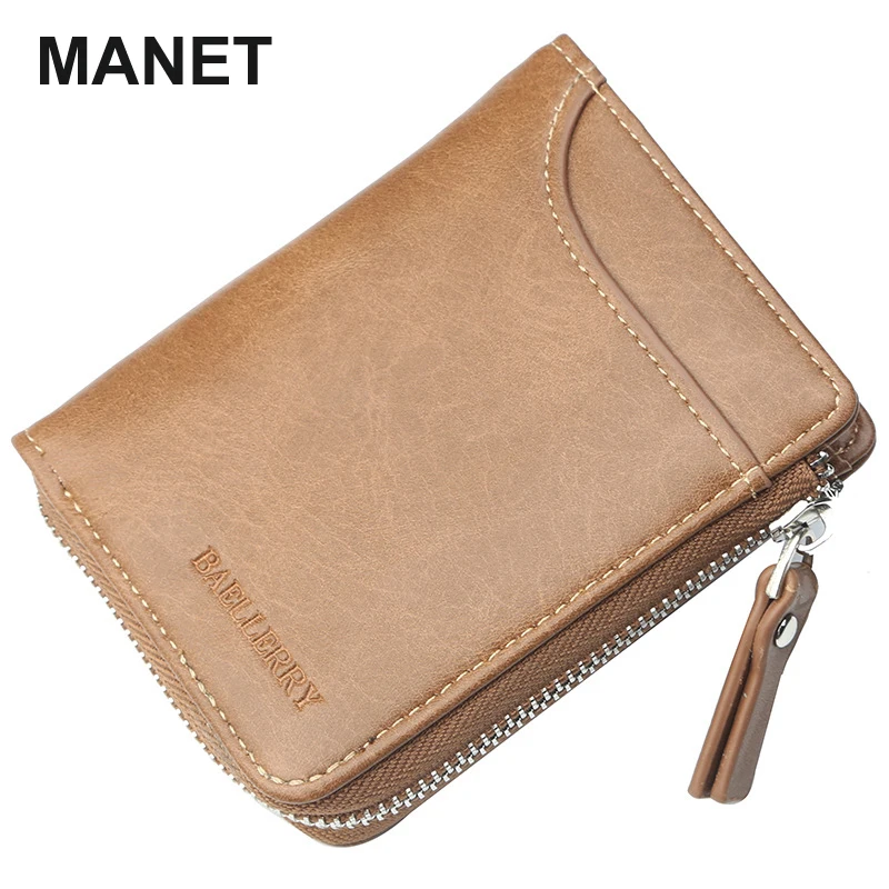 Carteira para Masculino Finas com Bolso Titular do Cartão Bolsas de Negócios Manet Luxo Designer Anti-roubo Mini Carteira Carteiras Masculino Zíper