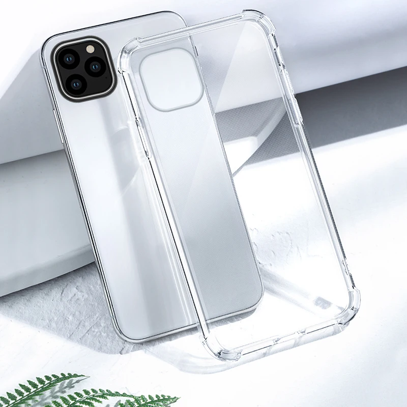 Мягкий силиконовый ударопрочный чехол для iphone 11 pro телефона max i phone11 прозрачный