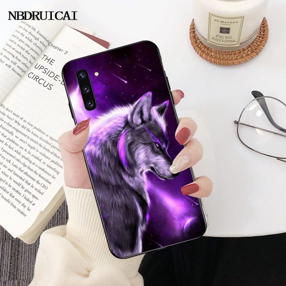 NBDRUICAI красочный волк искусство горячий черный мягкий чехол для телефона Samsung Note 3 4