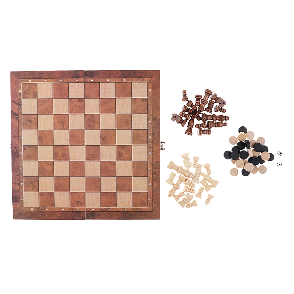 Deluxe 9 5x9 5 дюймов шахматы шашки нарды 3 в 1 деревянный дорожный игровой набор |