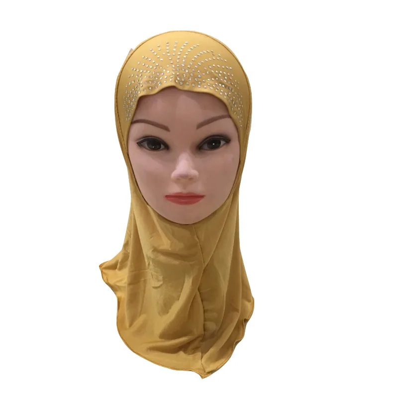 (Подходит для девочек от 2 до 7 лет) Модный хиджаб маленькой девочки 50 см с кружевом