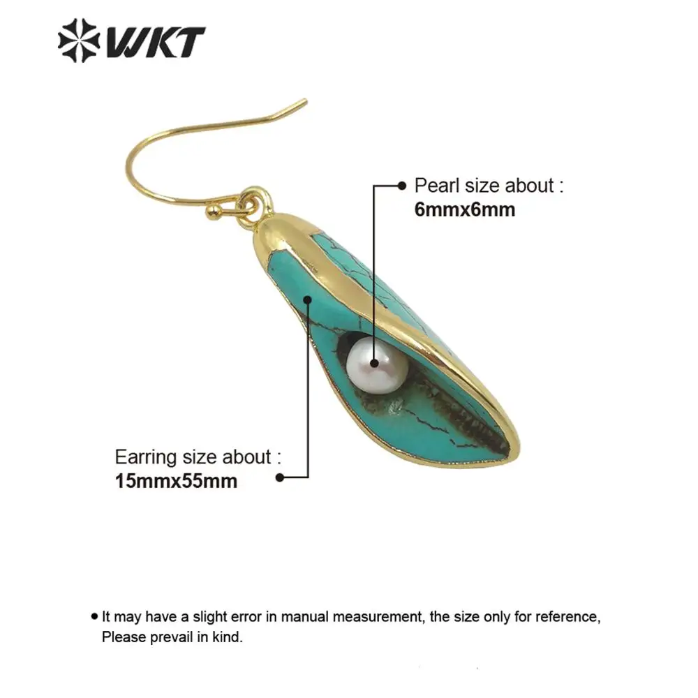 WT-E605 WKT Серьги с камнем специального дизайна Morning Glory Sape и жемчугом Женские модные