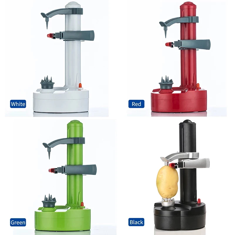 

1PC New Electric Spiral Apple Peeler Cutter Slicer Fruit Potato Peeling Automatic Battery Operated Machine With Charger