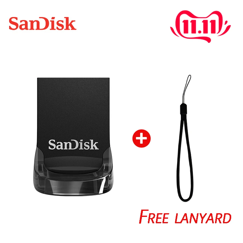 SanDisk флеш-накопитель CZ430 Ultra Fit USB 3,0 32 Гб оперативной памяти, 16 Гб встроенной памяти, ручка-накопители 64 Гб до 130 МБ/с. высокое Скорость usb флешки на флэшке, 128G