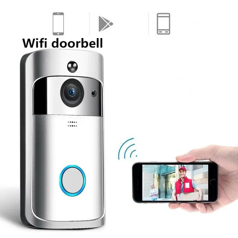 

Two-Way Door Bell WiFi Wireless Video PIR Doorbell Talk Smart Security HD Camera for Apartments Door Bell Ring for Phone Home