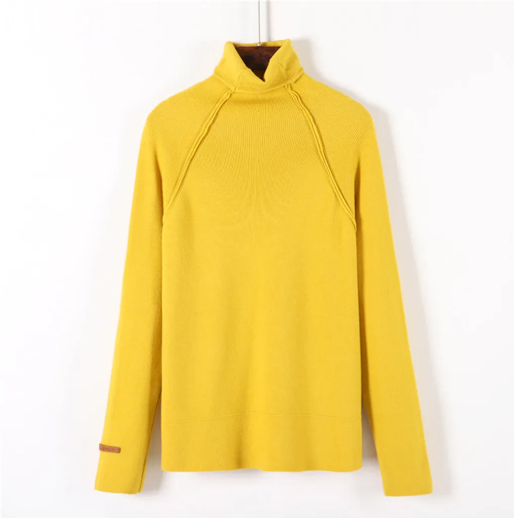 Womail, женский свитер, водолазка, Trui, однотонный, Maglione, пуловер, свитер,, Повседневный, длинный рукав, вязанный жакет, maglioni donna N05