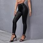 Брюки NORMOV женские из искусственной кожи, узкие эластичные брюки-карандаш с завышенной талией, модные пикантные черные готические облегающие кожаные штаны для женщин