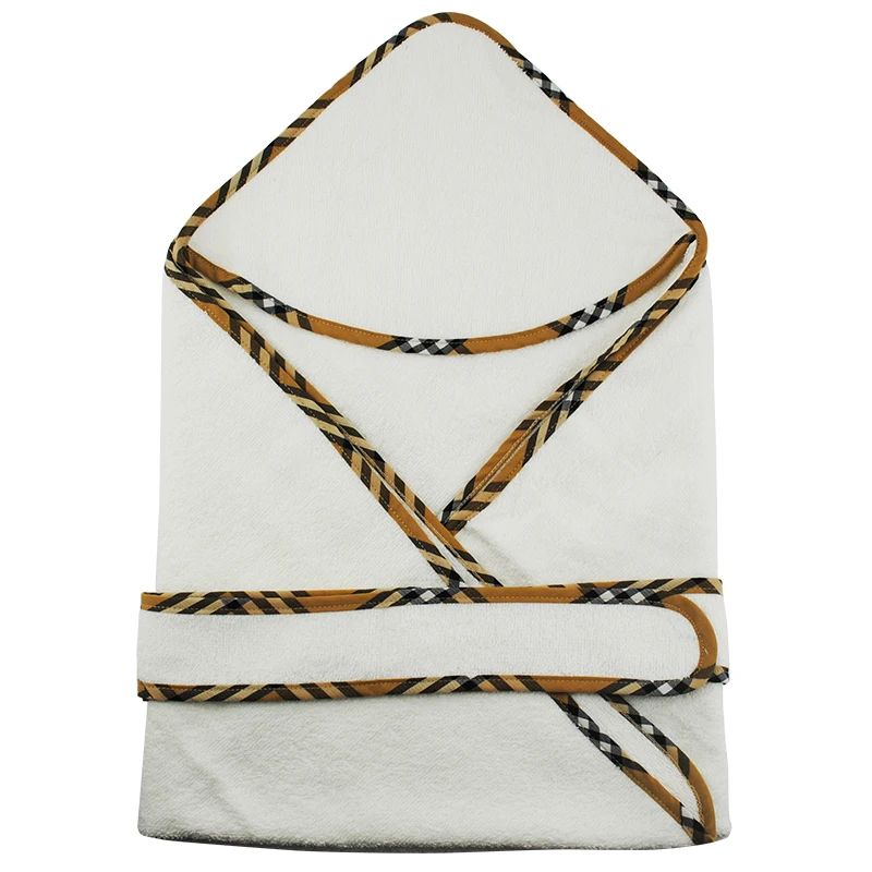 Новое поступление 73*73 см детское банное полотенце в клетку с капюшоном хлопковый