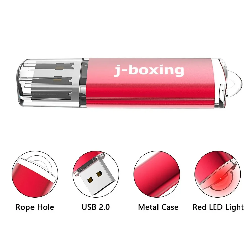J-бокс 16 ГБ USB флеш-накопитель прямоугольная Ручка карта памяти флешки для компьютера ноутбука Macbook планшета подарок для хранения большого пальца Красный usb