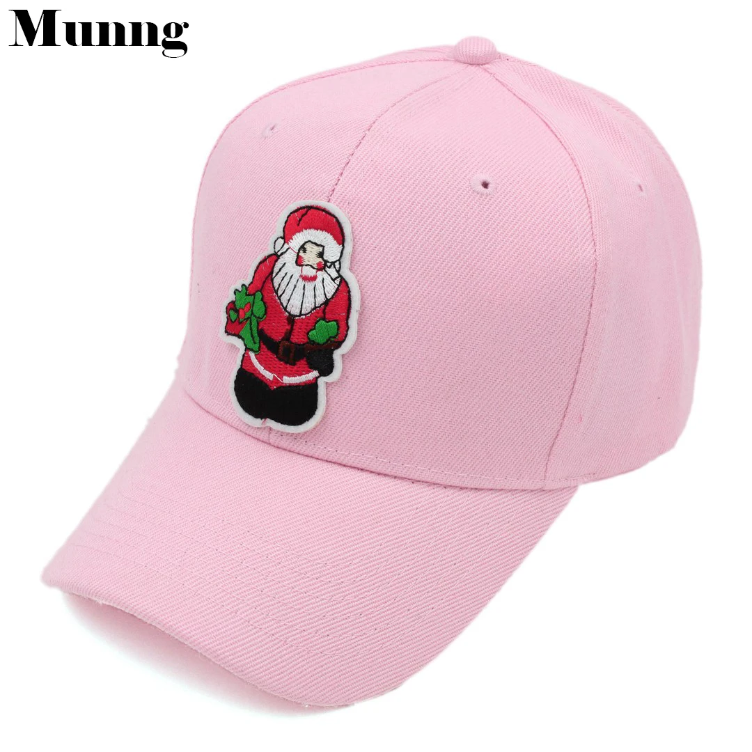 

Женская розовая хлопковая Регулируемая модная Рождественская бейсболка Munng с вышивкой