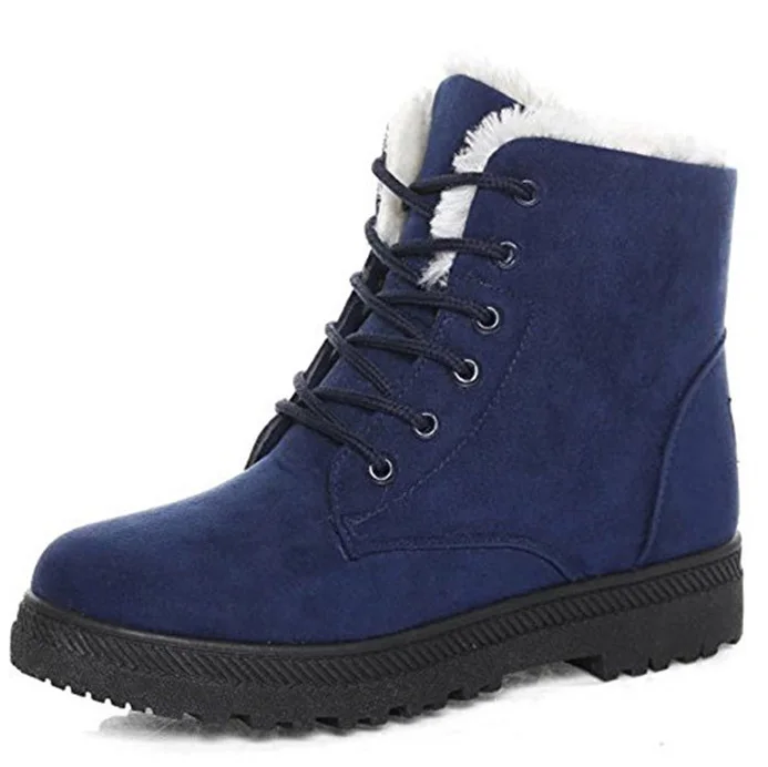 Christmas Winter Boots Women Warm Plush Ankle Lace Up Casual Shoes Woman Botas Snow Flat Feminino Mujer Botte Femme | Обувь