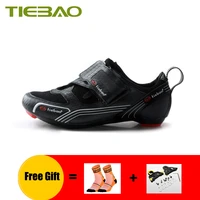 tiebao triathlon cycling shoes men professional breathable self locking spd sl cleats breathable road riding bicycle sneakers