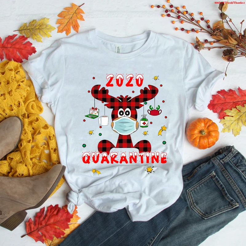 

Summer 90 ’s Funny Quarantine Crew Buffalo Plaid Print Clothing Women's T-Shirt Harajuku Graphic Clothing Women's Top,Drop Ship
