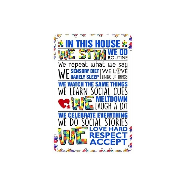 

Vintage in This House We Stim We Do Routine Metal Tin Sign 8x12 Inch Retro Home Kitchen Bar Pub Wall Decor New